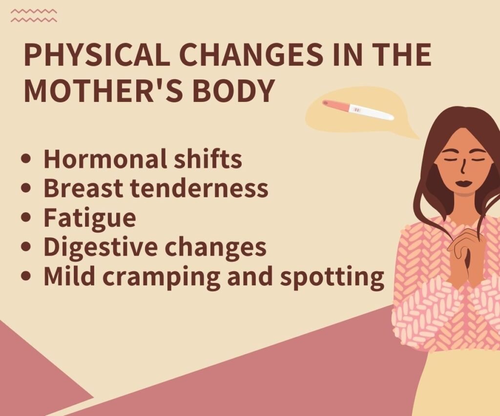 physical changes in the mothers body