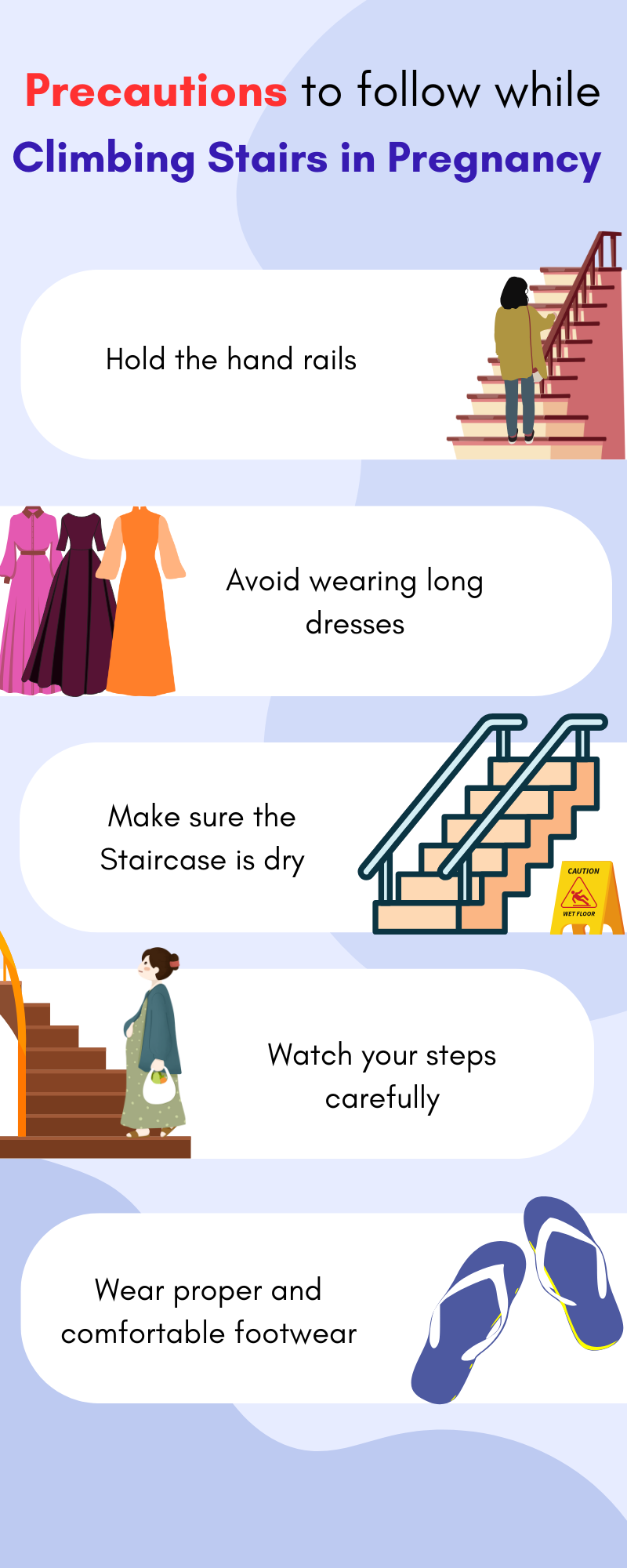 Precautions to follow while climbing stairs during pregnancy